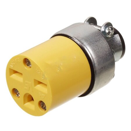American Imaginations Straight Blade Connector, 15 A, 250V AC, 3 Wire, Spring Clamp Terminals, Yellow AI-36871